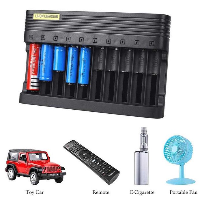 Incarcator de Acumulatori Li-ion  Multifuntional 10 Porturi