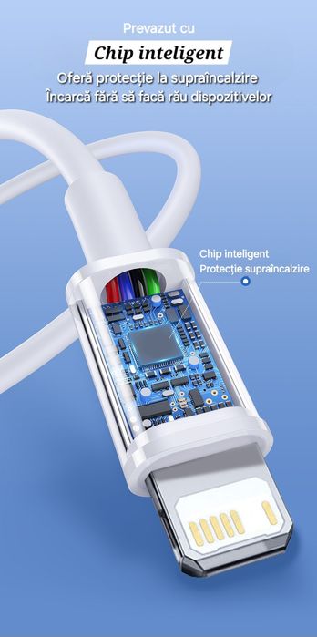 Cablu Apple încărcare+transfer date Ultra Fast Charge. Upgrade Platină