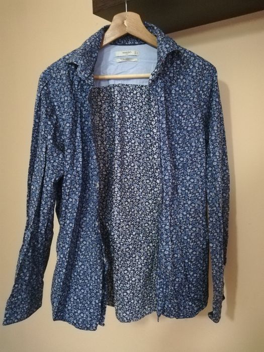 Vând cămașă casual-elegantă, bărbați, culoare bleu-albastru, mărimea S