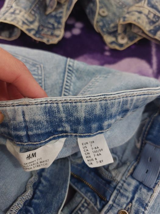 Geaca blugi Little Kids și blugi H&M 7-8 ani/128