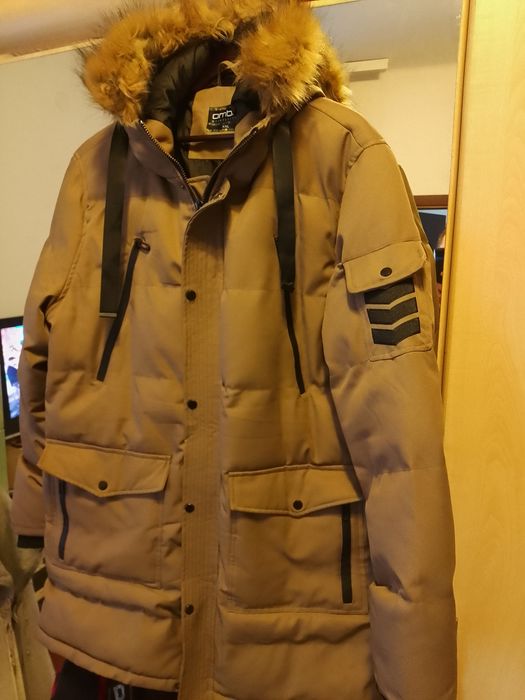 Jachetă parka de iarnă pentru bărbați - maro deschis , mărime XXL