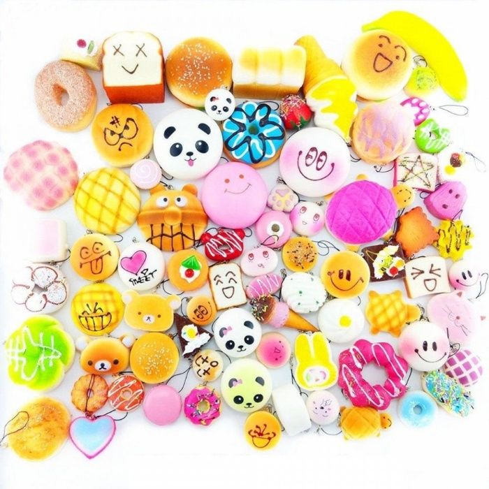 Jucarii Squishy breloc parfumate, cu revenire lenta - Set 10 jucarii