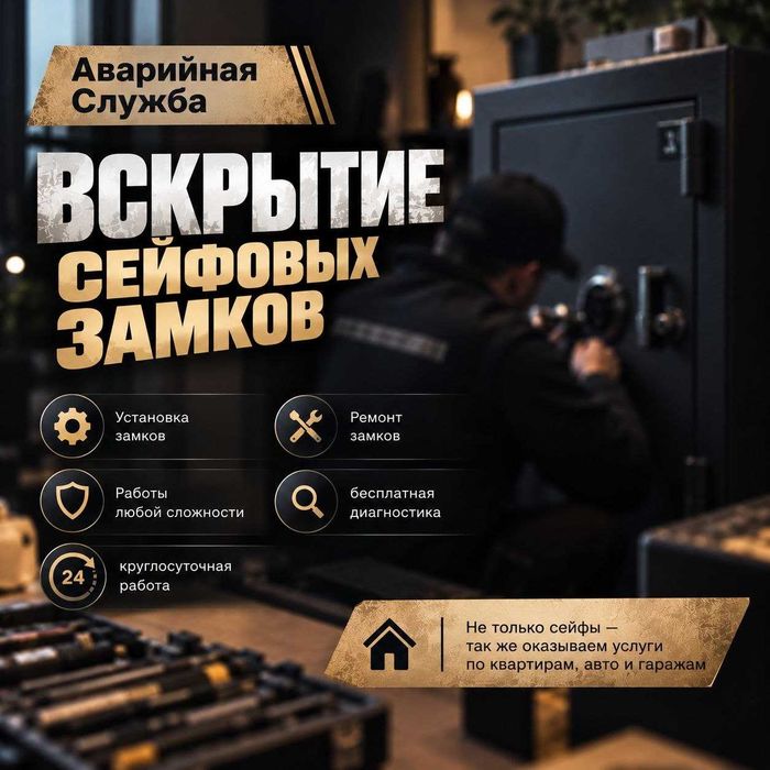 Вскрытие сейфов/восстановление кода/замена замка/ключей/ремонт/открыть