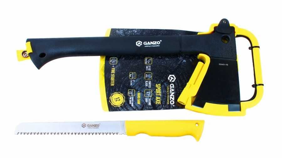 Къса туристическа брадва със скрит трион Ganzo Firebird  FSA01-YE