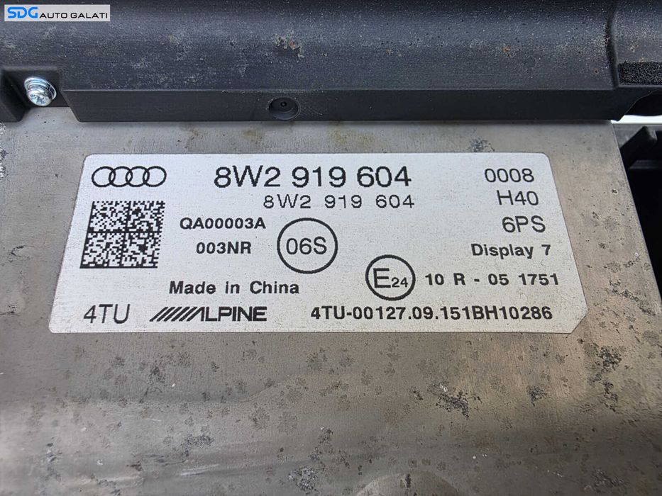 Display Afisaj Ecran MMI CD Player Navigatie Audi A4 B9 NFL Non Facelift 2015 - 2019 Cod 8W2919604 [K4074]