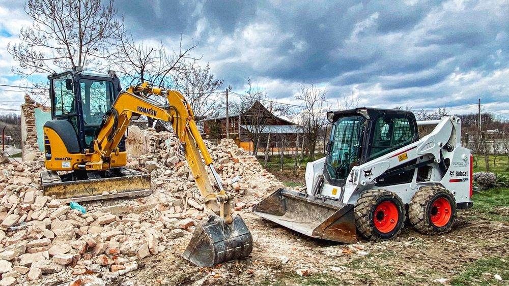 Închiriez miniexcavator picon bobcat buldoexcavator încărcător motosti