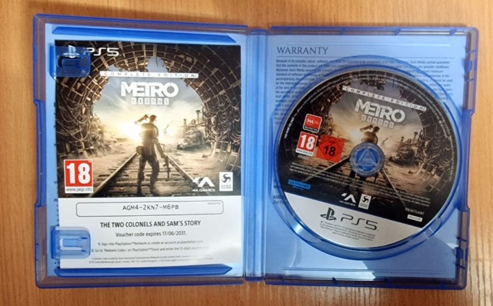 диск"METRO EXODUS" на ps5