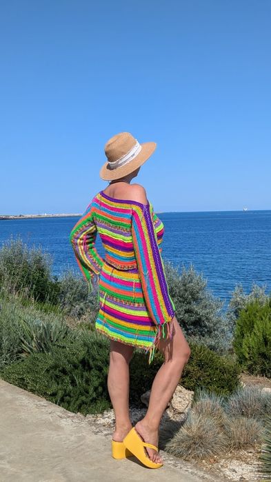 Compleu tricotat colorat