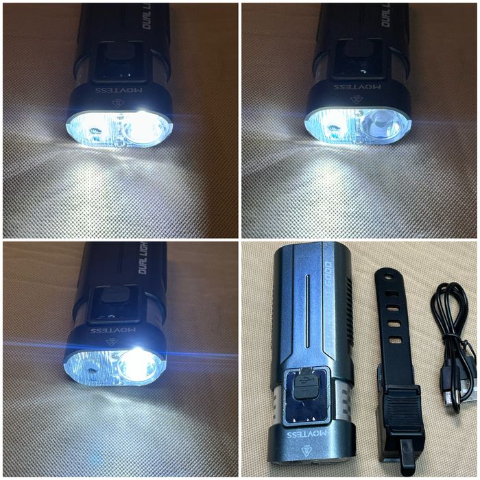 мощен Led Cree  Фенер двоен акумулаторен fener