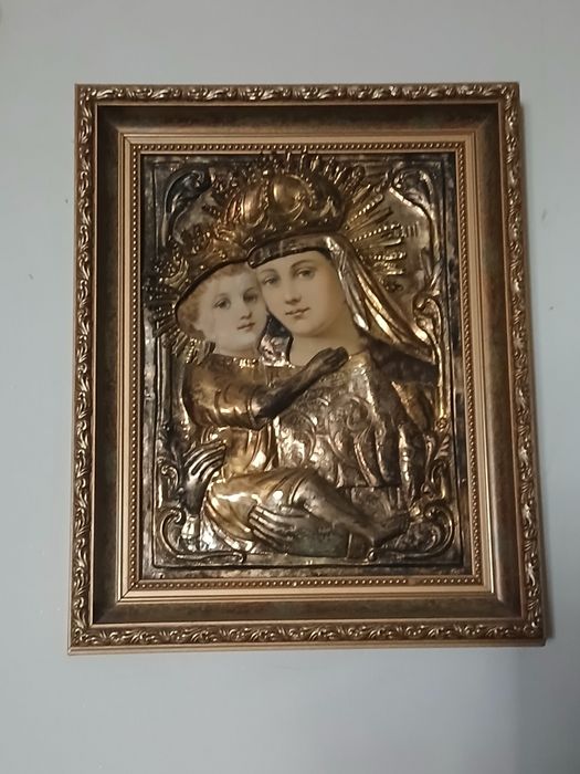 Icoană veche maica sfânta cu pruncul sfânt