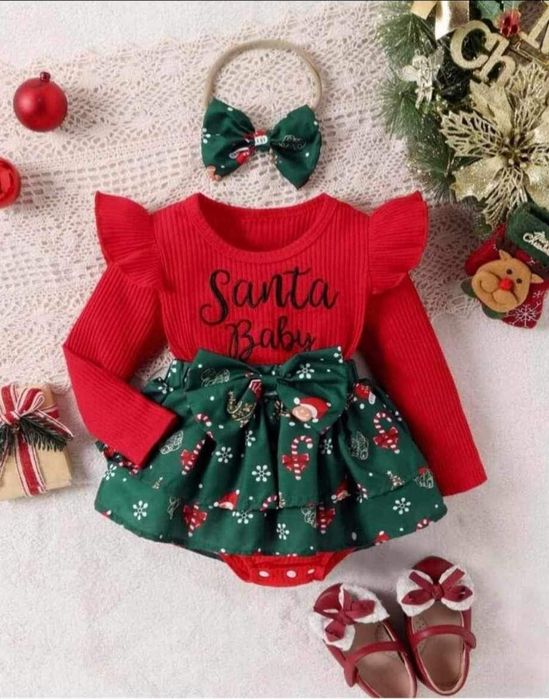 Коледна бебешка рокля