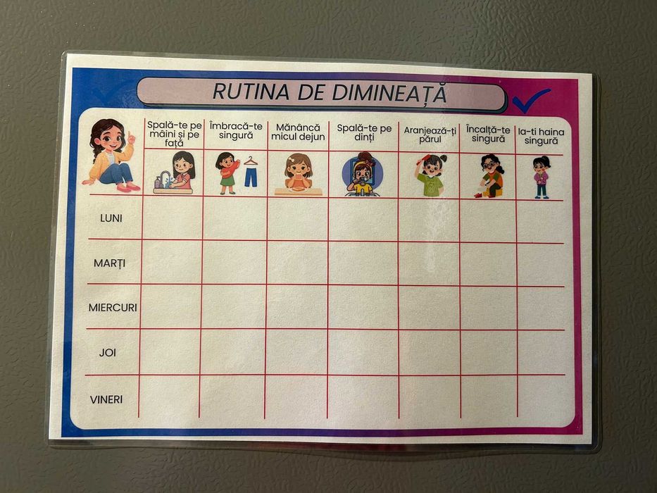 Set 3 fise planner de frigider fetita