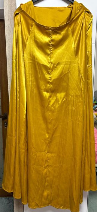 Fustă satin galben muștar