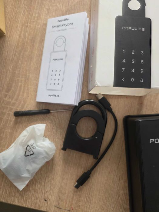 Cutie de chei inteligente Populife, cutie de chei exterioare securizată wireless, cutie de chei electronice Bluetooth și mai multe tipuri de coduri