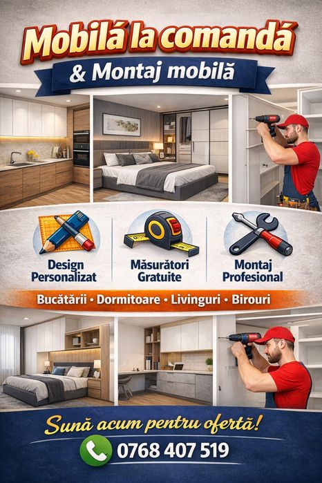Montaj profesional mobila / execut mobila la comanda