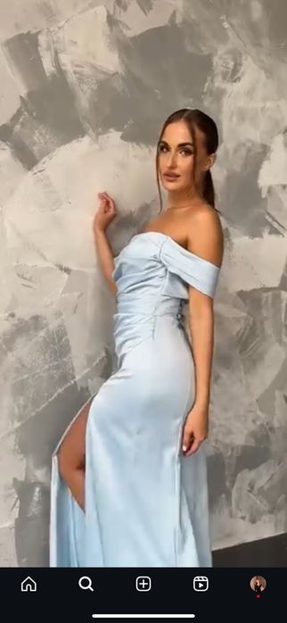 Вечернее платье нежно голубое одевали один раз