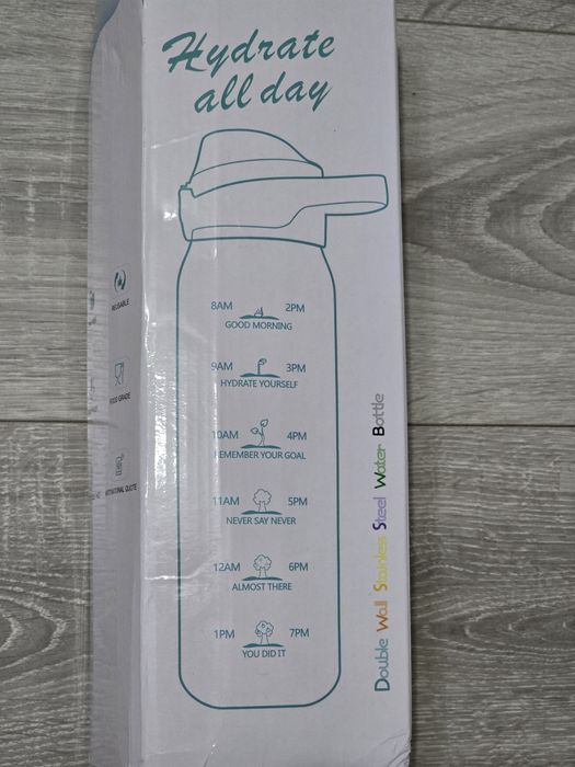 Sticlă termos SLUXKE din oțel inoxidabil 18/10 – cu 2 capace, 1 litru