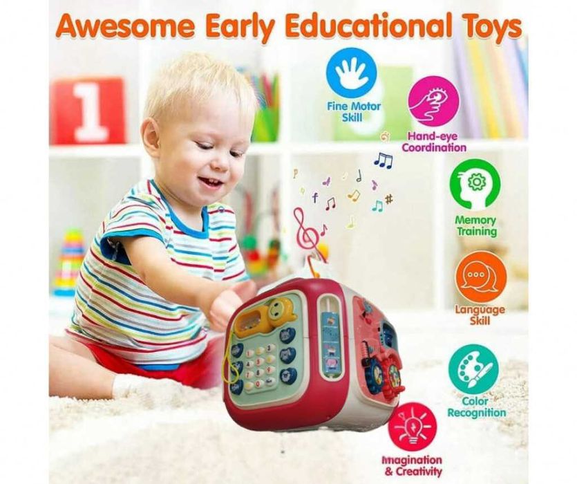 Мултифункционален музикален и образователен детски куб