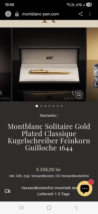Pix Montblanc Solitaire Gold Plated Classique – NOS,