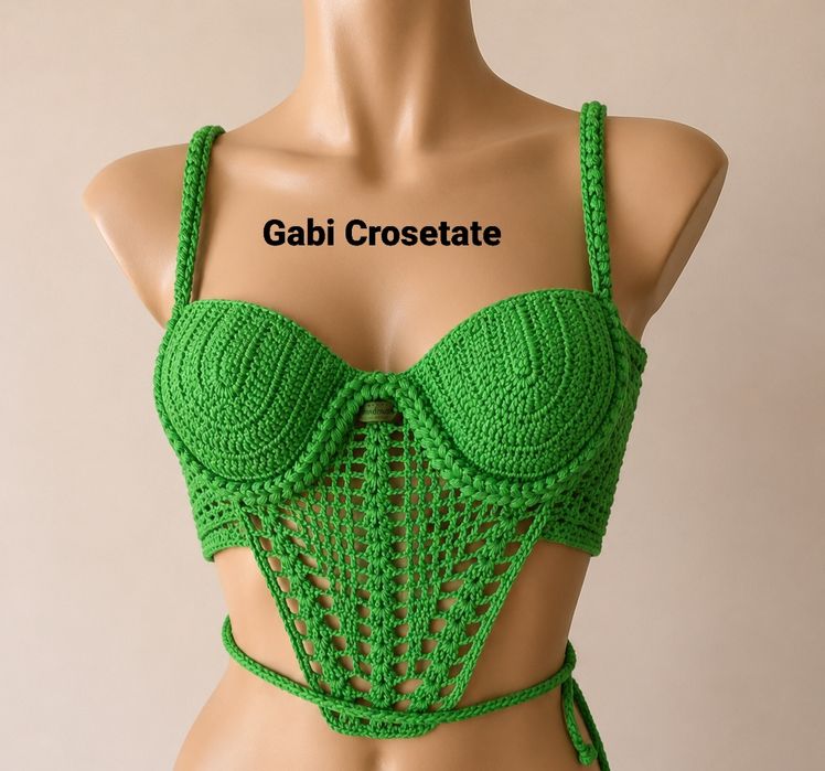 Top crosetat,fir bumbac mercerizat