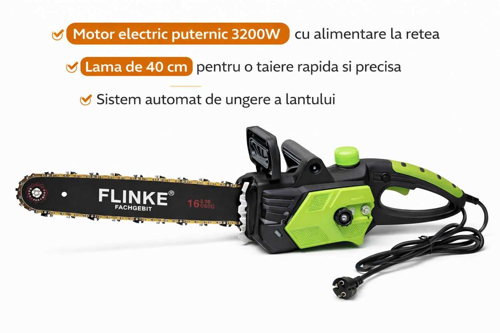 Fierastrau electric FLINKE 3200W lama 40 cm ungere automata