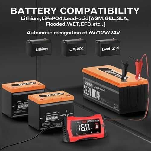 Ново Универсално зарядно за акумулатори кола мотор лодка LCD 16A