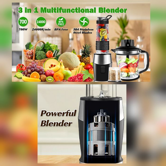 Кухненски Блендер,чопър,кафемелачка,смути,шейкър, мощност 700w