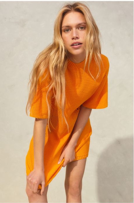 Плетена оранжева рокля H&M