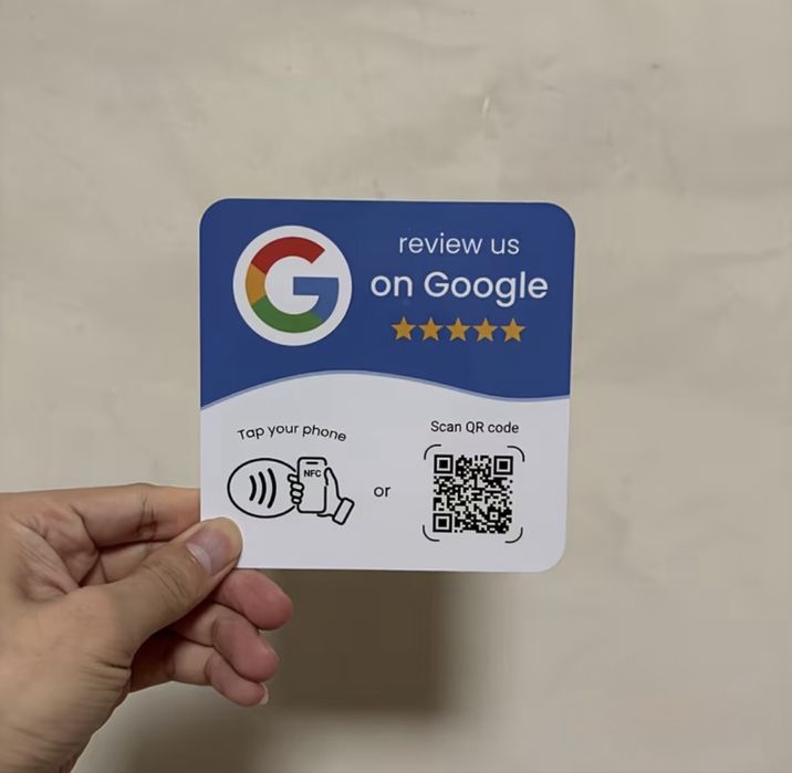 Placă Google review NFC + QR Code