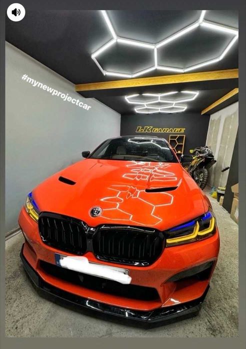 Преден лип спойлер за BMW G30 фейс за M5 броня – Черен гланц