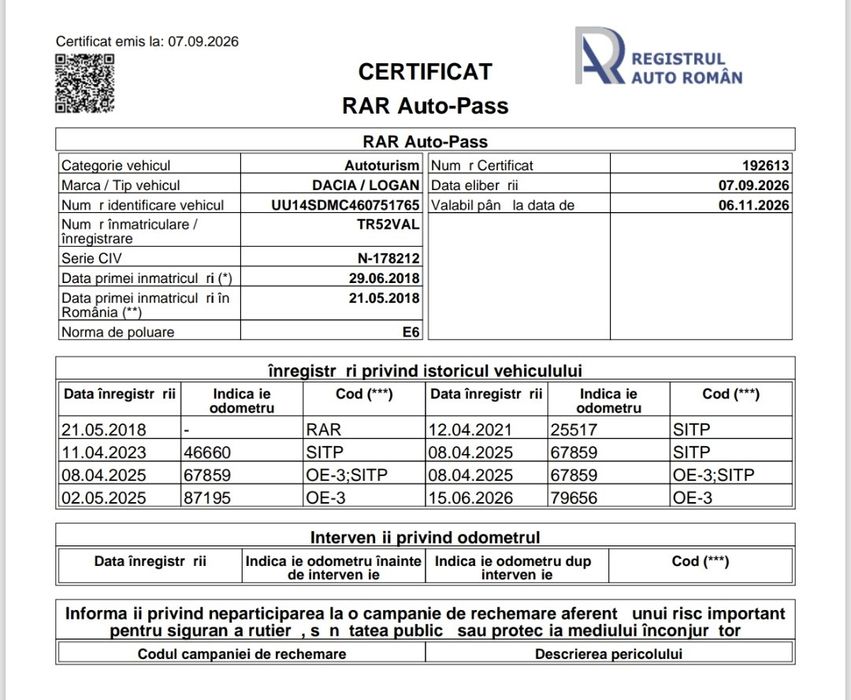 Logan 2 2018 1.0 SCe benzina, unic propietar, dosar service dacia