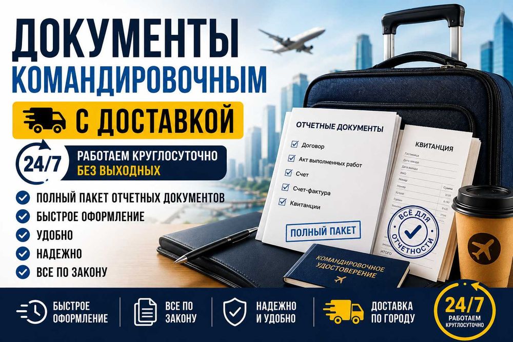 Документы для командировочных (проживание), доставка