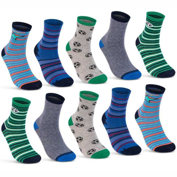 Комплект от 5 чифта комфортни и цветни памучни детски чорапи"