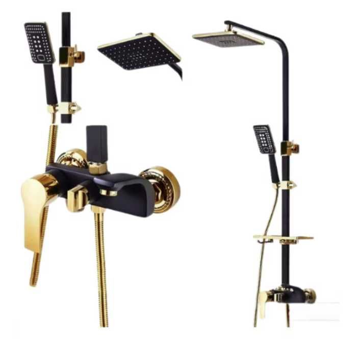 Set Coloana de Dus Premium cu Design Elegant în Negru și Auriu
