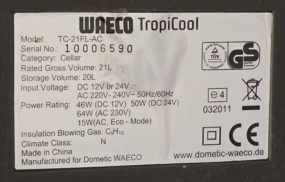 Ladă frigorifică auto Waeco TropiCool TC-21FL-AC (21L, 12V/24V/230V