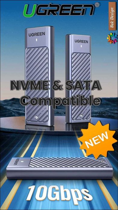 Case "UGREEN" протокол NVMe 2 , 10 Гбит/с. USB3.2 Gen 2.
