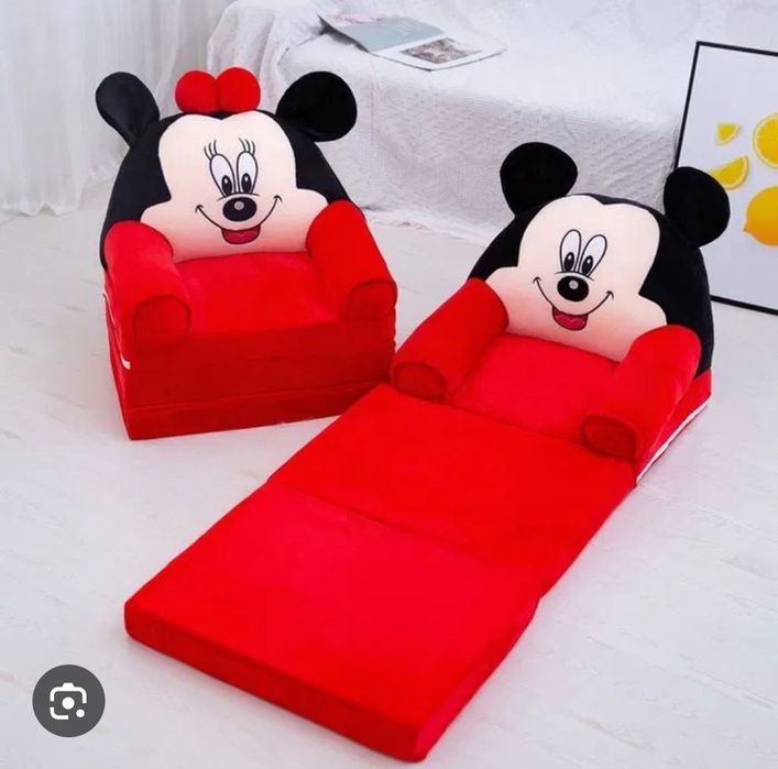 Разтегателен фотьойл спондж боб и мини маус