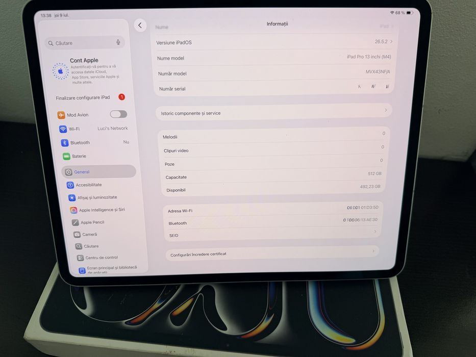 Vand ipad pro 13” M4 512 Gb impecabil