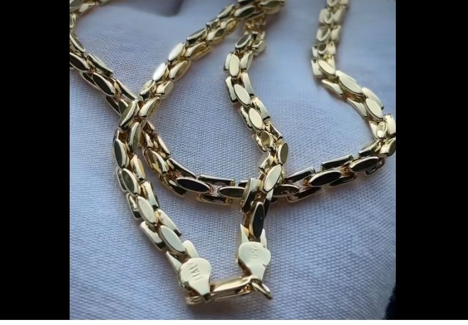 Медицинско злато ланец + кръст