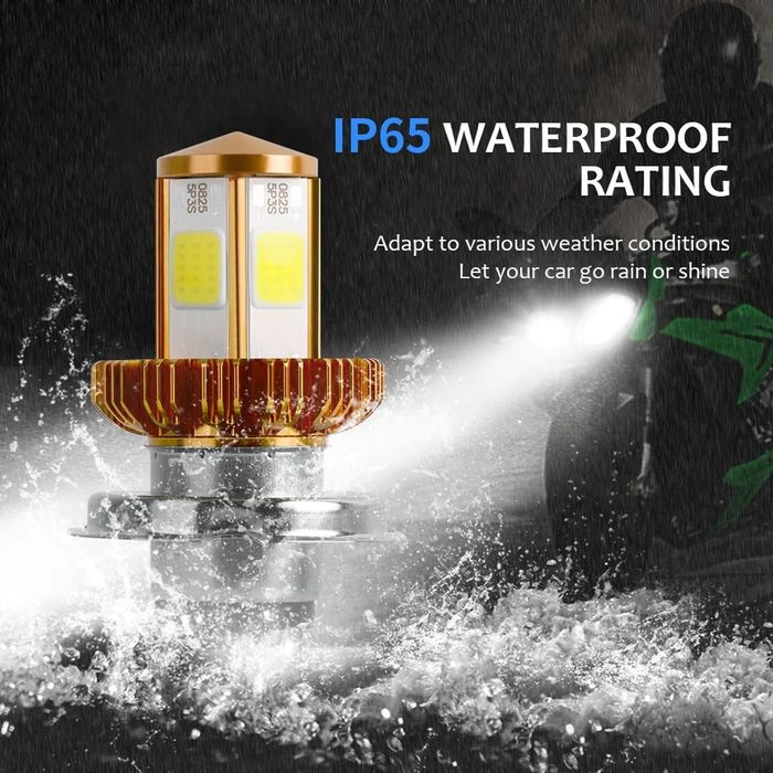 1 БРОЙ LED Диодна крушка H4 за Мотор Мотоциклет 100W 12V +200%