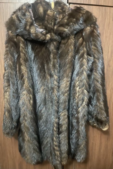 Норковая шуба с капюшоном