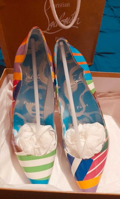 Pantofi Christian Louboutin hot chick 100 multicolor