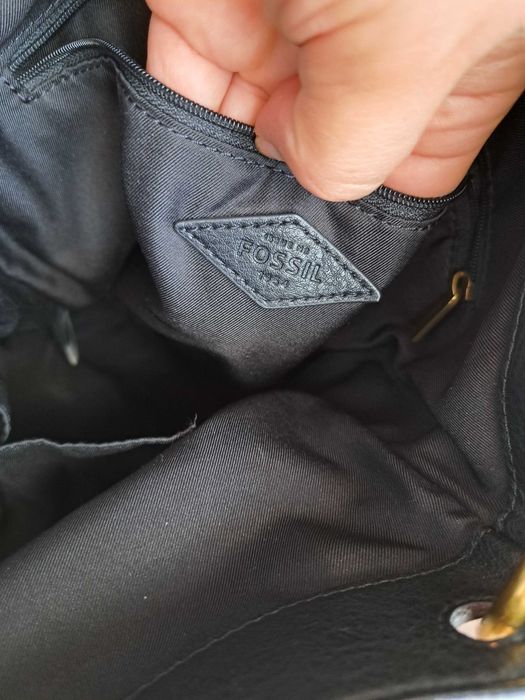 дамска чанта Fossil,кафява кожена  торба-естествена кожа