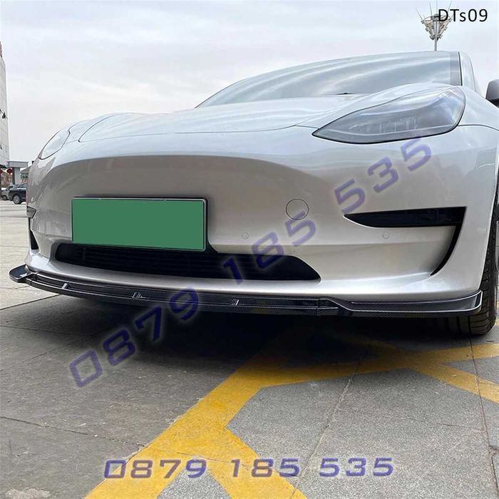 Тунинг лип спойлер предна броня Tesla Model 3 2017+ тесла модел 3