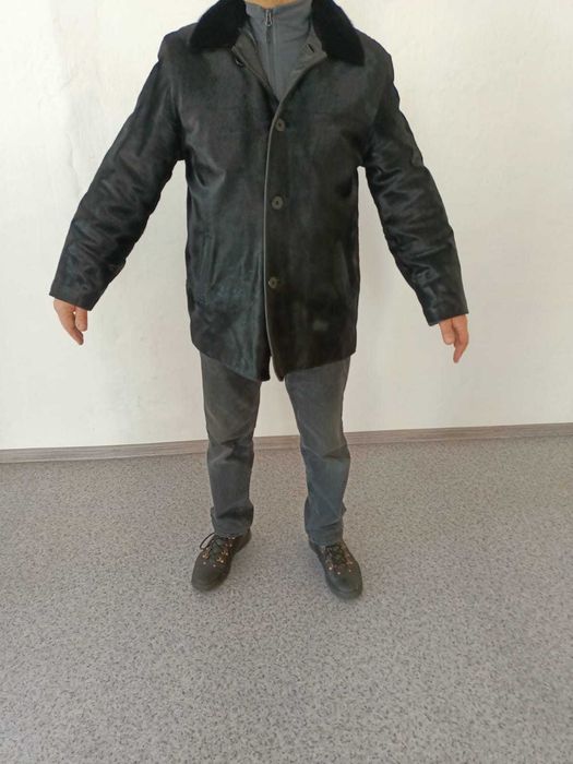 Мужская зимняя шуба из нерпы .