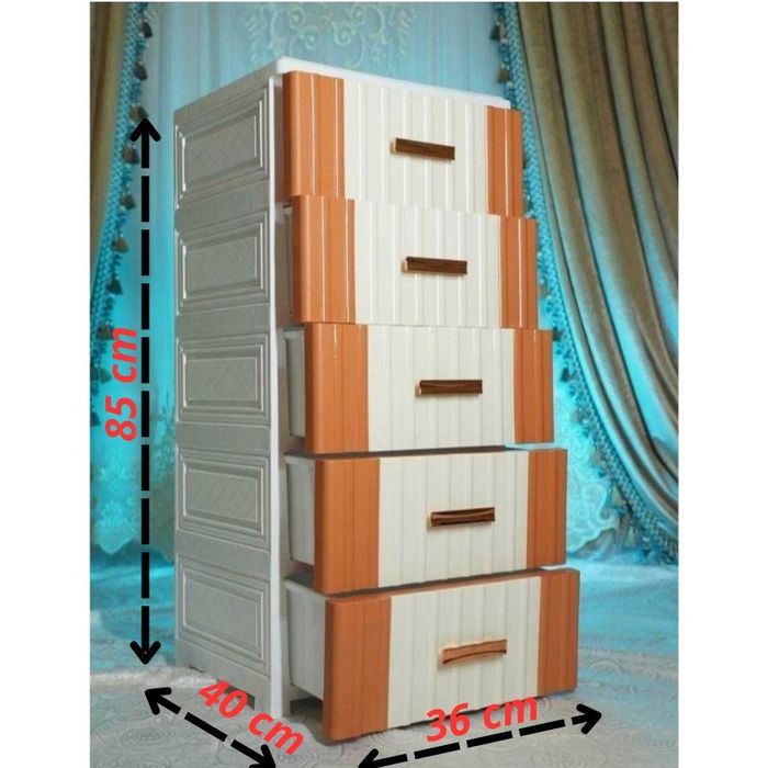 Пластиковый комод с 5 вместительными ящиками