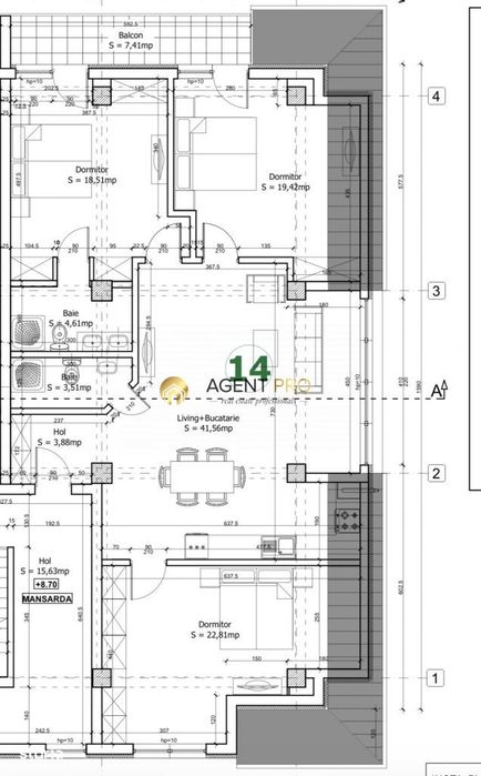Apartament 4 Camere 110mp + Balcon - Penthouse - Otopeni