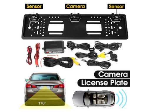Поставка за номер с камера за задно виждане и парктроник