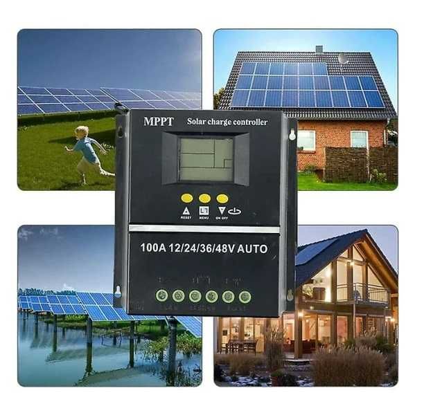 Controler solar MPPT, 12V/24V/36V/48V, 100A, LCD, NOU !