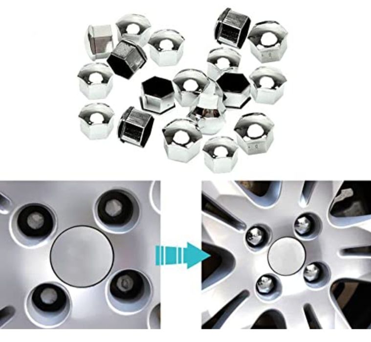 Комплект капачки за болтове на джанти 17мм,19мм,21мм черен и сребрист